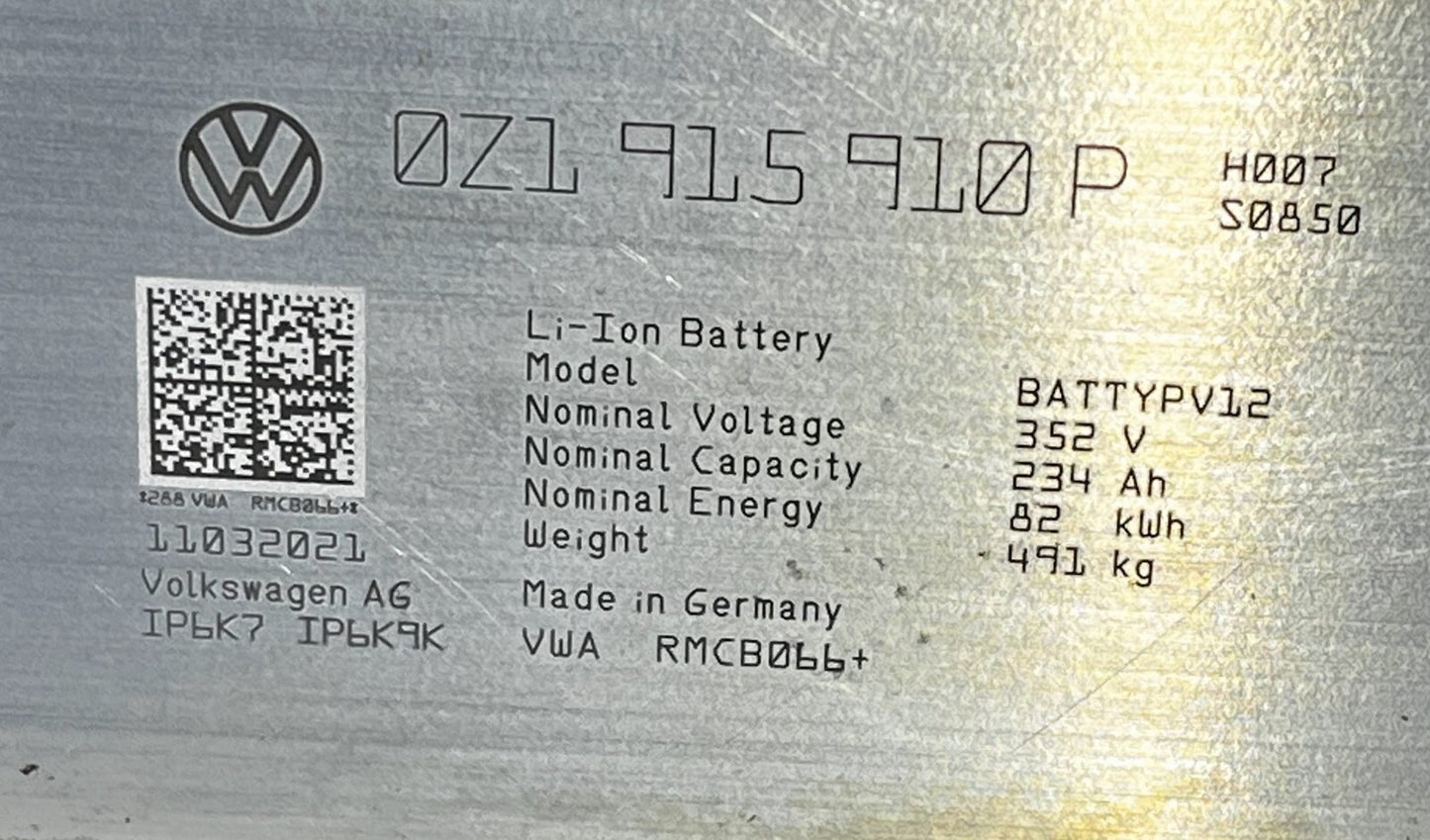 High Voltage 82 kWh 0Z1915910P EBJA Audi Q4 Skoda Enyaq VW ID4 ID3 ID5 ORIGINAL gebraucht - Batterie