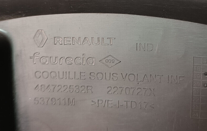 Renault Zoe 2022 Lenkhauben Original Abdeckung 2270727X gebraucht - 484722532R