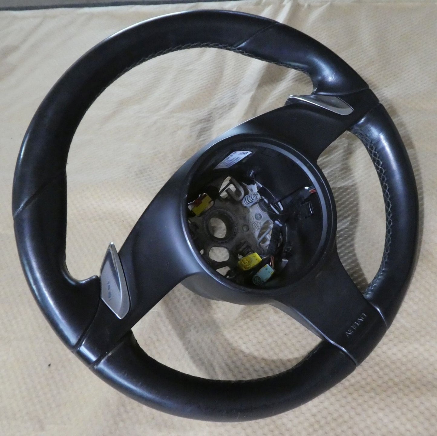 Porsche Panamer 970 Lenkrad Schwarz Leder 7PP419091AB A34 ORIGINAL gebraucht - Lederlenkrad