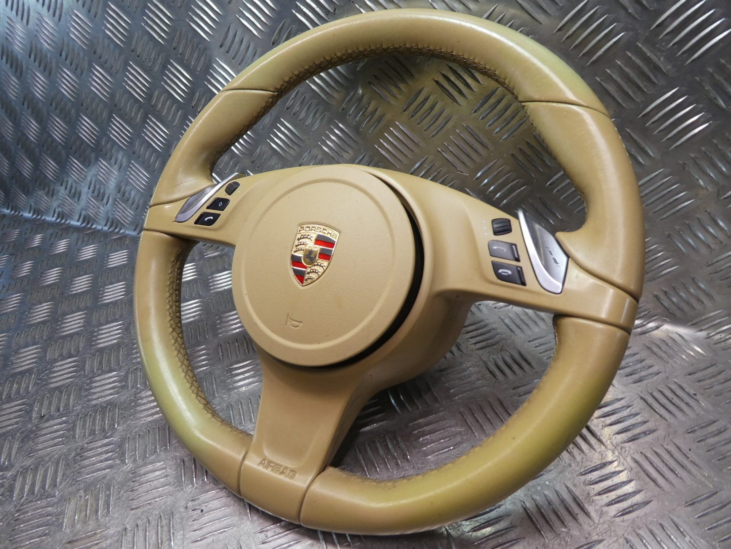 Porsche Panamera 970 Facelift Lederlenkrad Luxorbeige 7PP419091CJ + ORIGINAL gebraucht - 97080308904