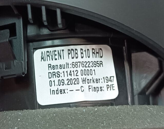 Renault Zoe 2022 Original Luftdüse Verkelidung 114120001 11412 0001 gebraucht - 687622395R