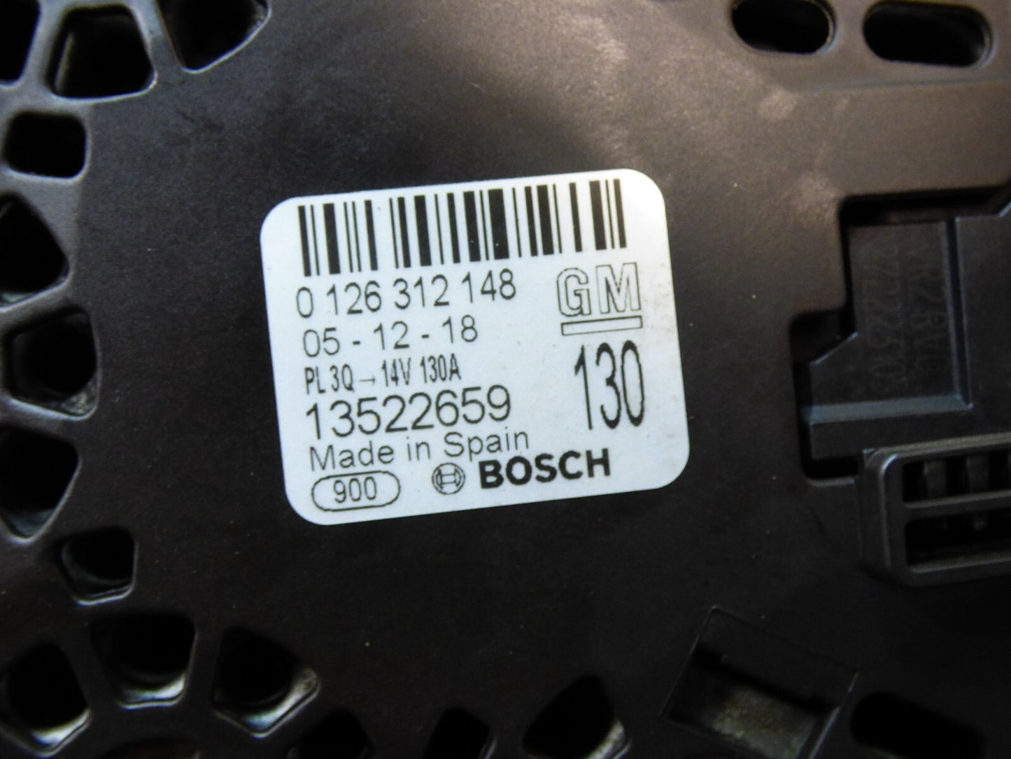 OPEL ASTRA K 1.4 Turbo GM Lichtmaschine Generator 59Tkm BOSCH 130A ORIGINAL gebraucht - 13522659
