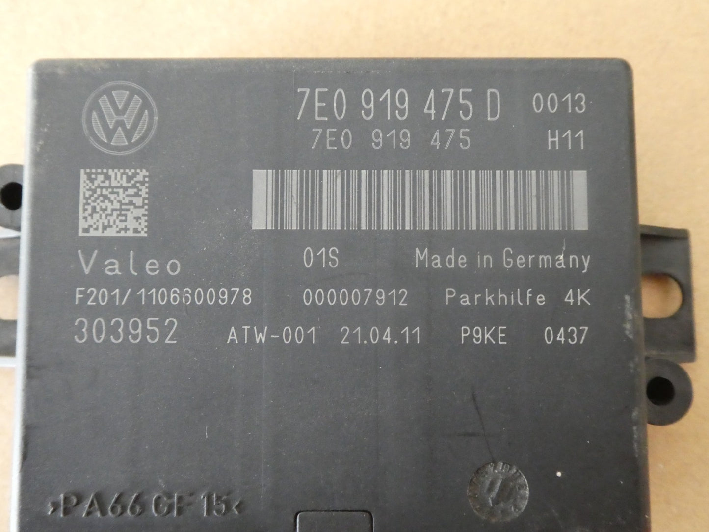 VW T5 -T6 Einparkhilfe PDC Steuergerät Modul Parkhilfe 7E0919475D ORIGINAL gebraucht - Transporter