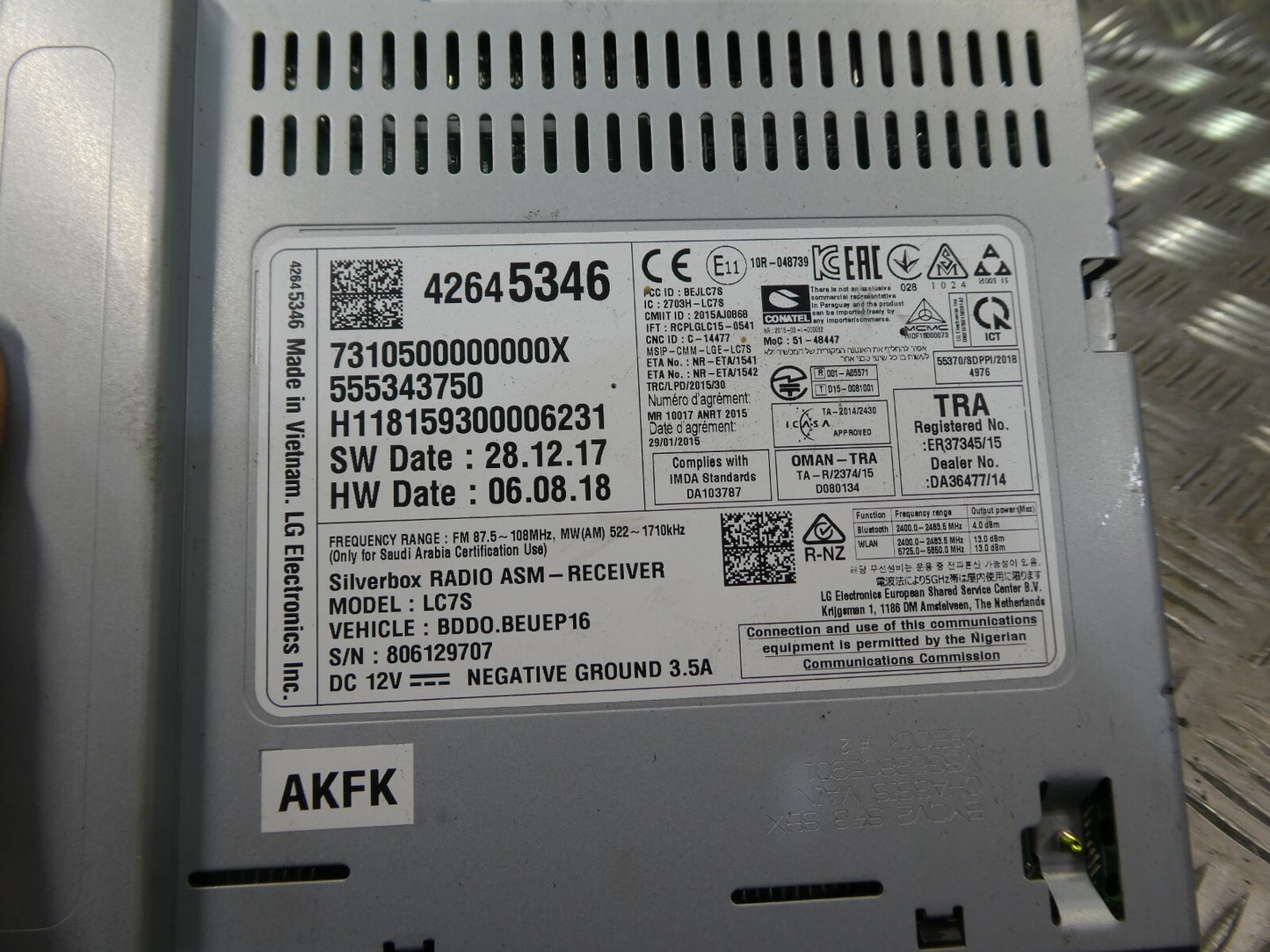OPEL ASTRA K Autoradio Radio Silverbox LC7S GM ORIGINAL gebraucht - 42645346