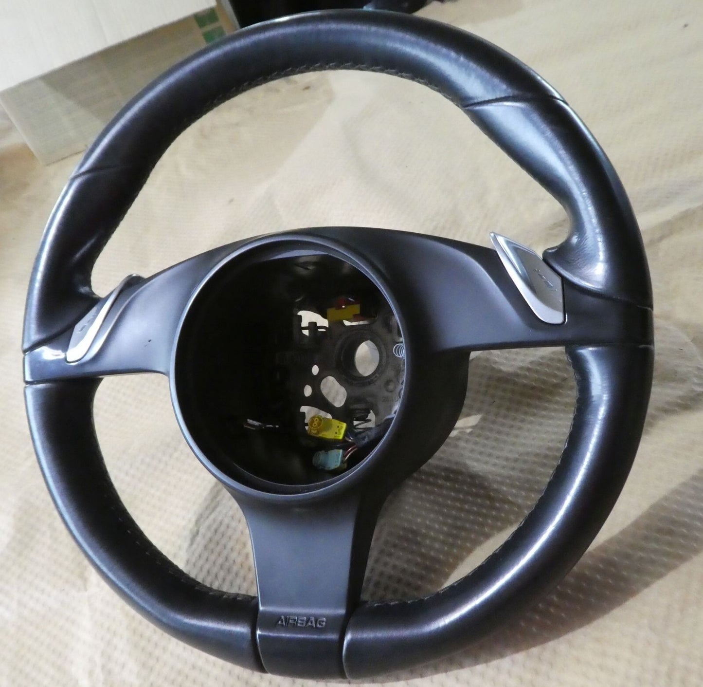 Porsche Panamer 970 Lenkrad Schwarz Leder 7PP419091AB A34 ORIGINAL gebraucht - Lederlenkrad