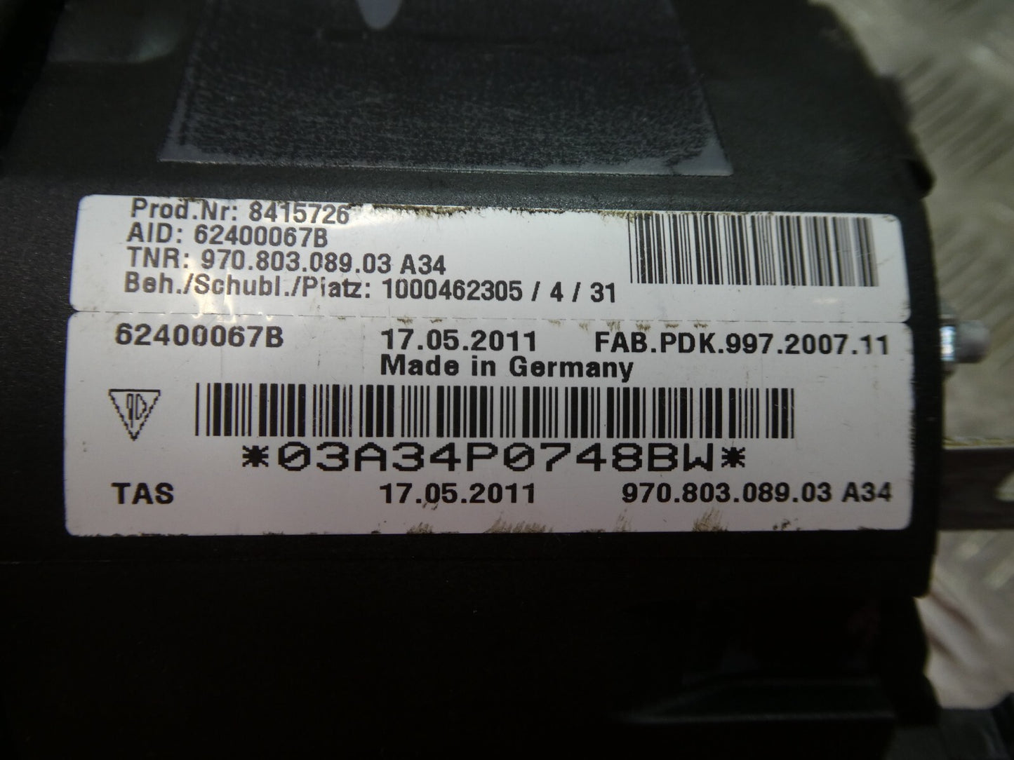 Porsche 970 Multifuntion AirBag Lenkrad Alcantara leaderlenkrad grau ORIGINAL gebraucht - Panamera