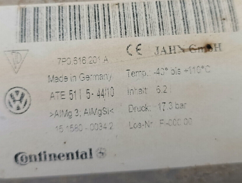 Porsche Cayenne S 92A Luftfahrwerk Luftfederung 7P0616201A ORIGINAL gebraucht - Druckspeicher