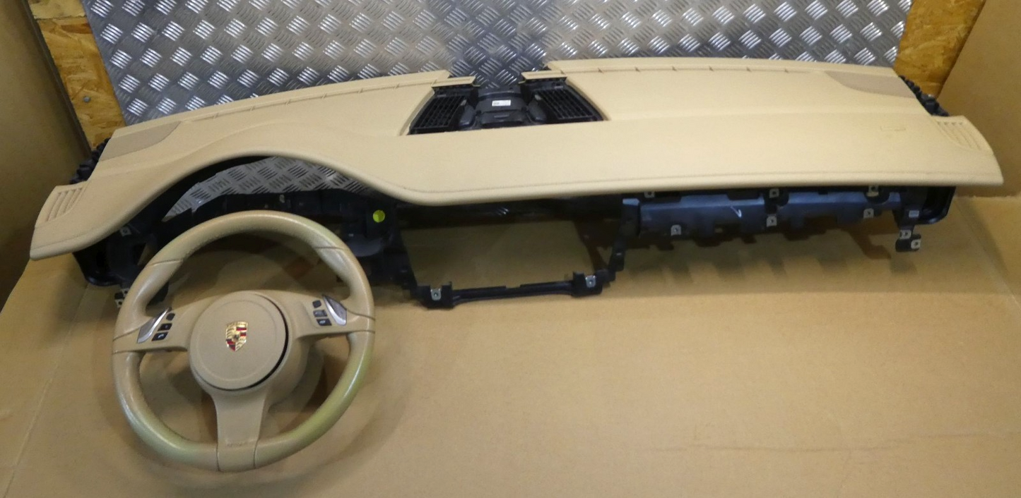 Porsche Panamera 970 Facelift Armaturenbrett Lederlenkrad Luxorbeige ORIGINAL gebraucht - 97055210107