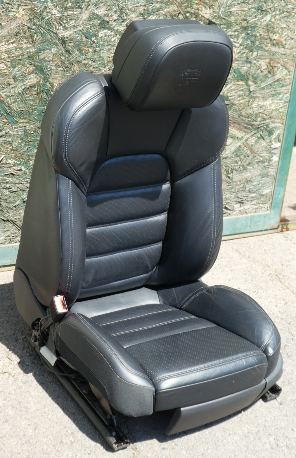 Porsche Macan 95B Schwarz Leder Sitze Vorne Links Verstellbarer Sitz ORIGINAL gebraucht - Elektrisch