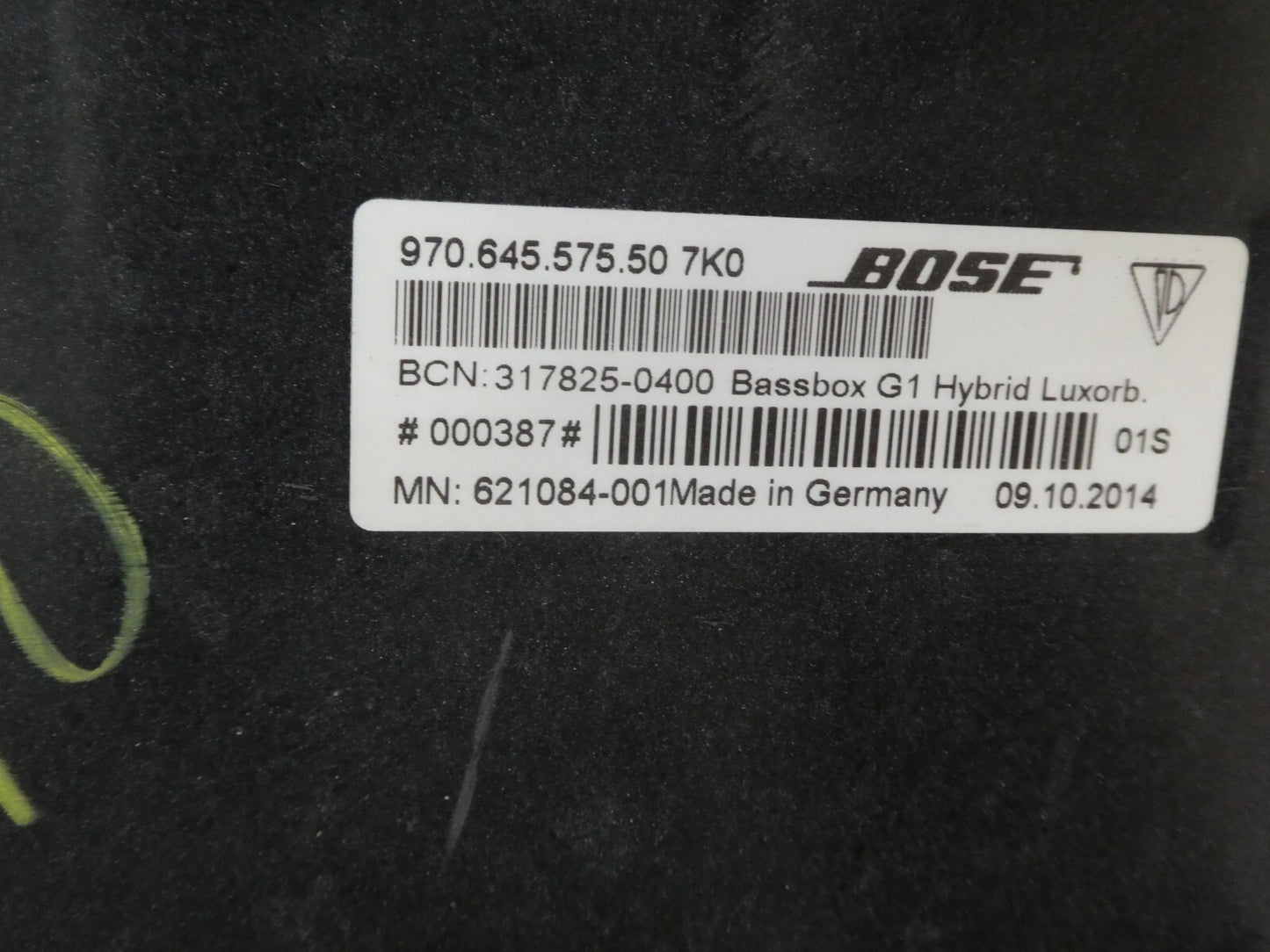 Porsche Panamera 970 BOSE Subwoofer Bass Lautsprecher Soundsystem ORIGINAL gebraucht - 97064557550