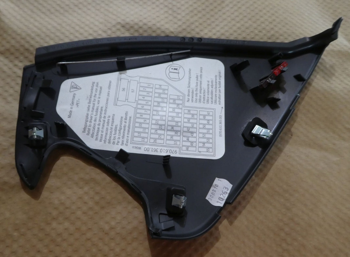 Porsche Panamer 970 Schliessteil Abdeckung Sicherungskasten L ORIGINAL gebraucht - 97055240500