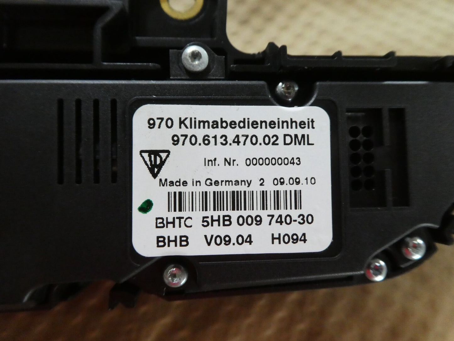 Porsche Panamer 970 Klimabedieneinheit Klima Mittelkonsole DML recht ORIGINAL gebraucht - 97061347002