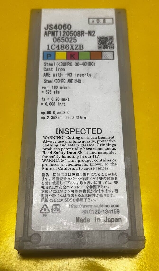 10 MOLDINO zum Fräsen 120508R-N2 JS4060 r 0.8 Neu 065025 1C486XZB ORIGINAL gebraucht - Wendeplatten