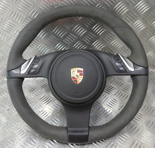 Porsche 970 Multifuntion AirBag Lenkrad Alcantara leaderlenkrad grau ORIGINAL gebraucht - Panamera