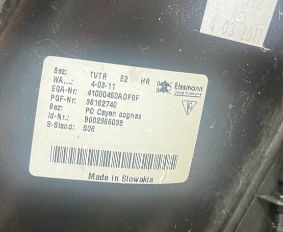 Porsche Cayenne II 92A Türverkleidung hinten rechts Cayen cognac ORIGINAL gebraucht - 7P5867212G