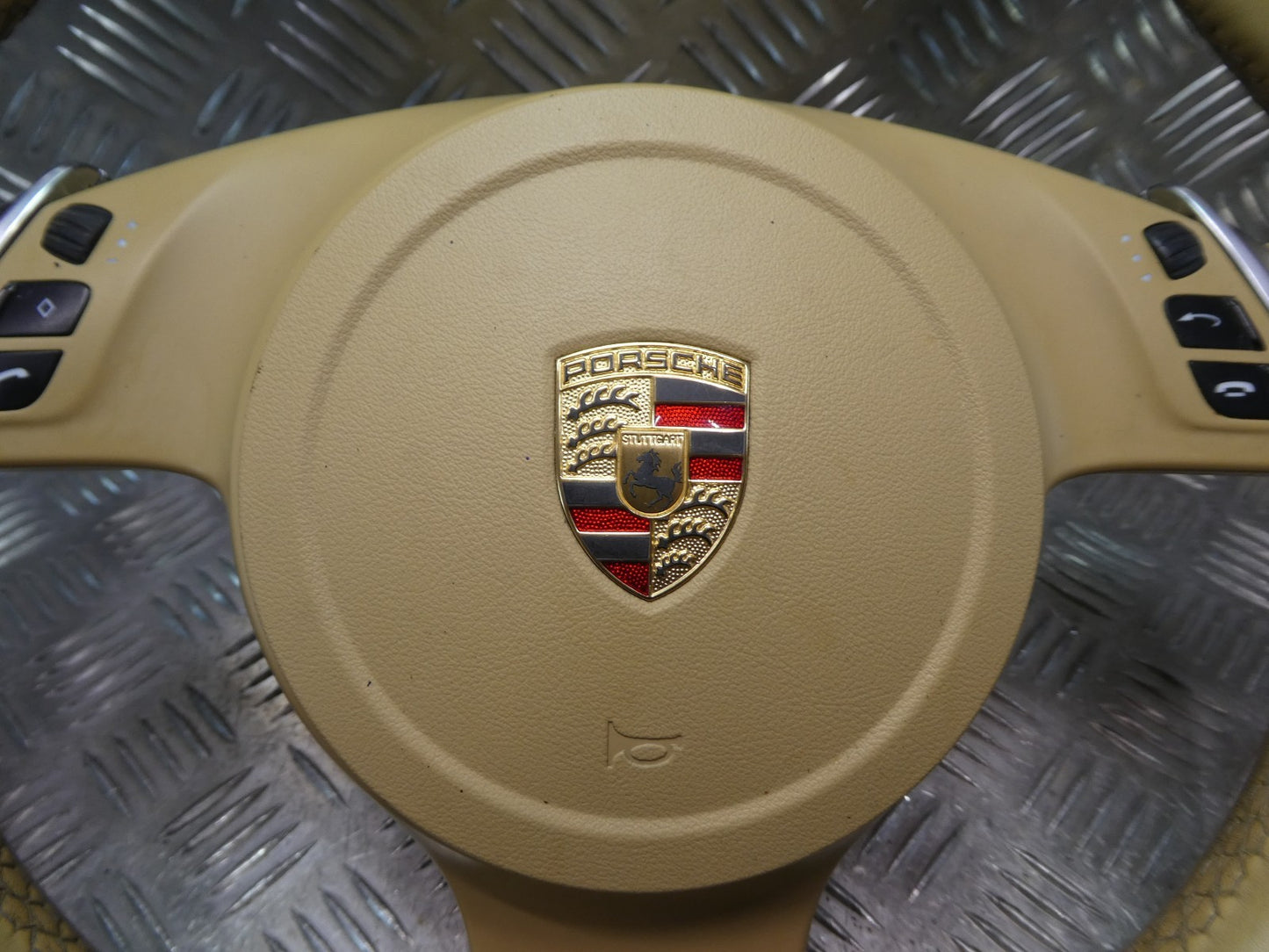 Porsche Panamera 970 Facelift Lederlenkrad Luxorbeige 7PP419091CJ + ORIGINAL gebraucht - 97080308904
