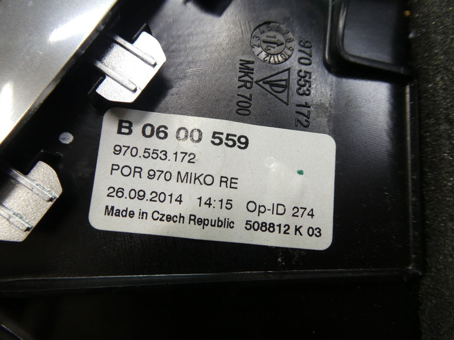 Porsche Panamera S 970 Mittelkonsole Luftdüse hinten rechts ORIGINAL gebraucht - 970553172