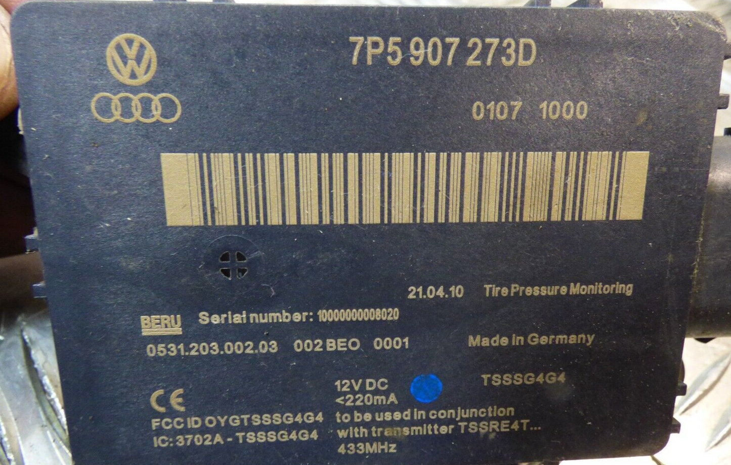 Porsche Cayenne 92A 3.0 S Hybrid Kontroll Steuergerät RDK 7P5907273D ORIGINAL gebraucht - Reifendruck