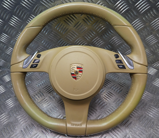 Porsche Panamera 970 Facelift Lederlenkrad Luxorbeige 7PP419091CJ + ORIGINAL gebraucht - 97080308904