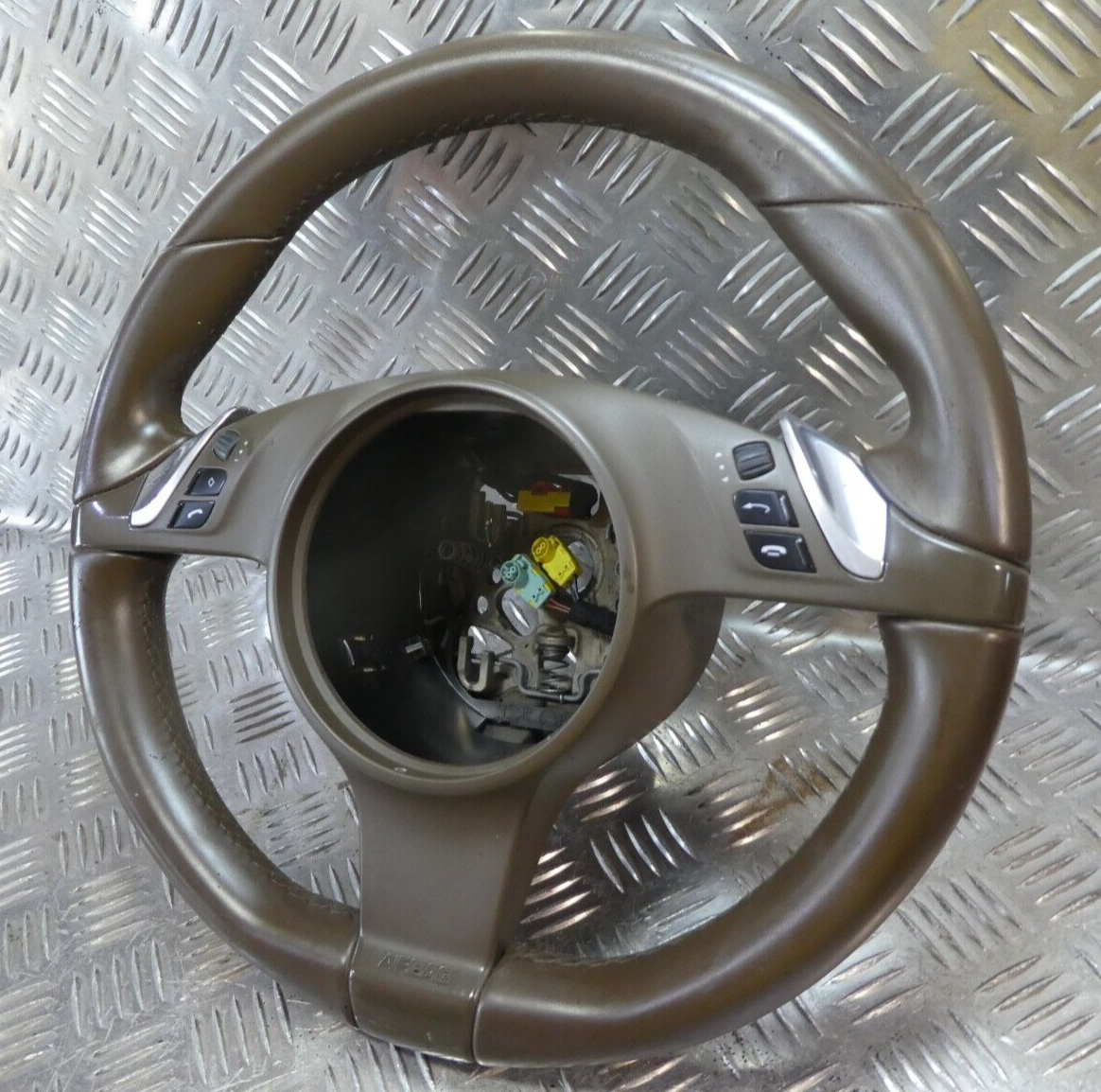 Porsche Cayenne 92A Leder Lenkrad Braun Umbra DE1 ORIGINAL gebraucht - 7PP419091AD