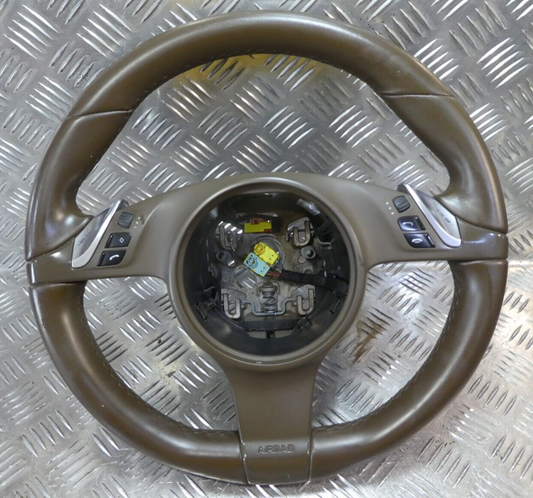 Porsche Cayenne 92A Leder Lenkrad Braun Umbra DE1 ORIGINAL gebraucht - 7PP419091AD